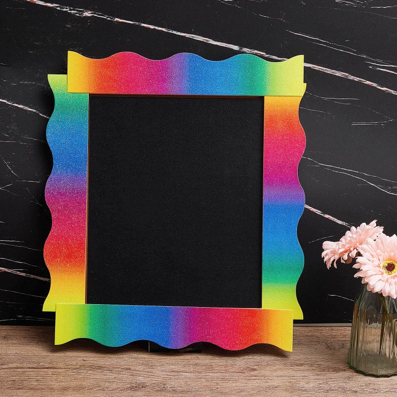 Spakon 55.8 Feet Bulletin Board Border Glitter Scalloped Borders Decorative Bulletin Board Trim Poster Borders Decoration Strips(Rainbow) - Image 4